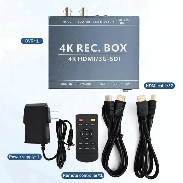 Alt view image 4 of 7 - 3G-SDI 4K HDMI DVI Independent Video Recorder & Capture Device, Built-in Video Freeze, SDI Loop Out + 1080P HDMI Monitoring Output, Standalone AV Recorder for Live Streaming, Video Conference, Teachin