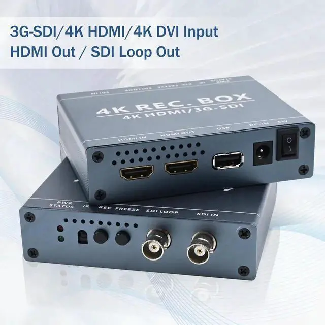 Alt view image 3 of 7 - Vszerda 3G SDI 4K HDMI DVI Audio Video Capture Recorder SDI Loop Out 1080P Output for Live Stream Broadcast Teaching