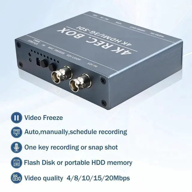 Alt view image 6 of 7 - Vszerda 3G SDI 4K HDMI DVI Audio Video Capture Recorder SDI Loop Out 1080P Output for Live Stream Broadcast Teaching