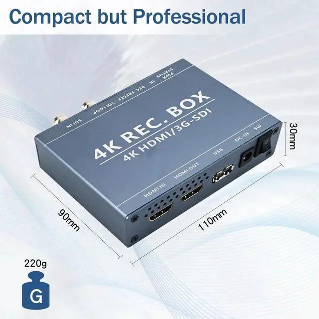 Alt view image 7 of 7 - Vszerda 3G SDI 4K HDMI DVI Audio Video Capture Recorder SDI Loop Out 1080P Output for Live Stream Broadcast Teaching