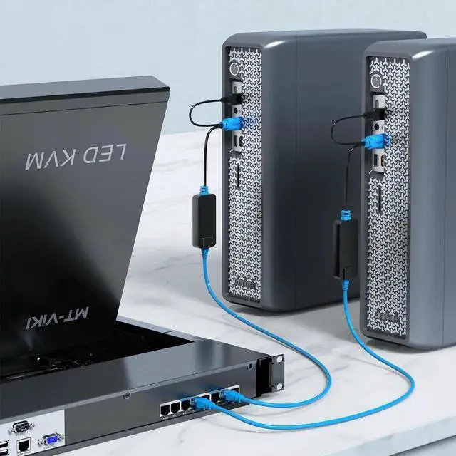 Alt view image 5 of 6 - Vszerda MT-VIKI 4-Pack USB HDMI over RJ45 Extender Dongles, Compatible with MT-VIKI CAT6 KVM Switches (1708MS-IP / 1708MS), Extend KVM Console to Servers Up to 230ft (70m)