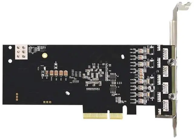 Alt view image 2 of 5 - Vszerda 4-Port PCIe x4 POE Gigabit Ethernet Card, Intel I350 Chip Quad RJ45 10/100/1000Mbps POE NIC for Server & Surveillance