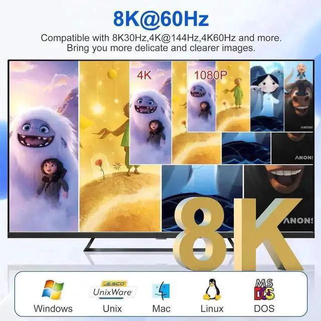 Alt view image 6 of 7 - Vszerda 4-Port Dual HDMI KVM Switch 4 In 2 Out, 8K@60Hz 4K@120Hz, 4 USB Ports