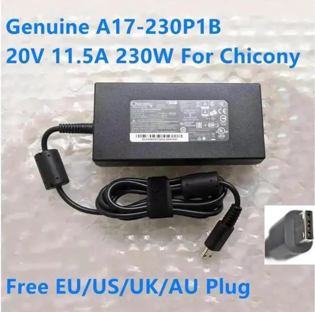 Main image of Vszerda Original New Chicony 230W AC Charger A17-230P1B, 20V 11.5A USB-Tip Power Adapter for MSI GE76 Raider 10UG RTX3070 Gaming Laptop