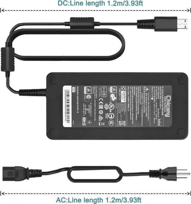 Alt view image 4 of 6 - Vszerda 280W 20V 14A AC Laptop Charger ADP-280BB B A18-280P1A, Power Adapter Compatible with MSI GS77 GE66 GE76 Raider GP76 GP66 Leopard S93-0409330-C54, Clevo X170SM-G X170KM-G Gaming Notebooks