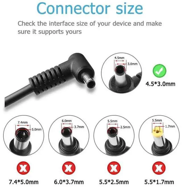 Alt view image 5 of 7 - Vszerda 240W 20V 12A Laptop Charger A20-240P2A S93-0409420-C54 4.5*3.0mm Tip for MSI Katana GF66 MS-1583, Pulse GL66 MS-1581 MS-1582, GL76 MS-17L3, Stealth GS66 12UGS 12UH Gaming Laptops