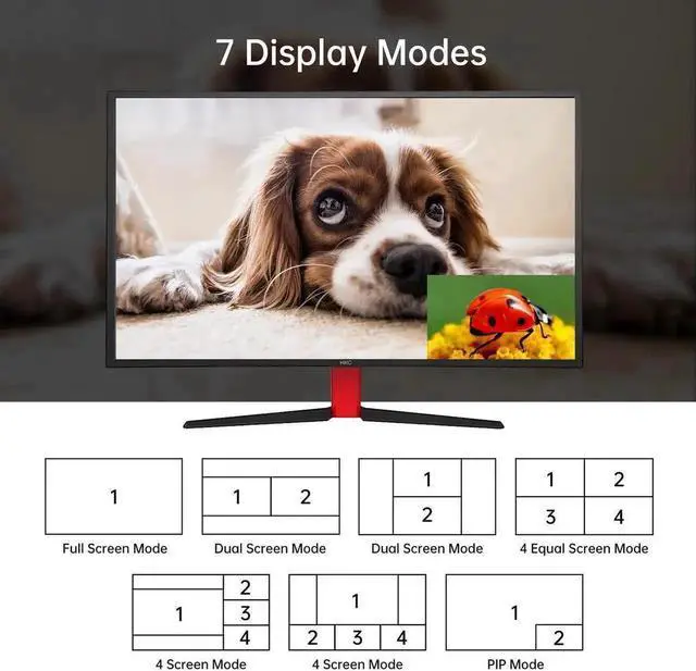 Alt view image 2 of 7 - Vszerda MT-VIKI 4-Port Quad HDMI KVM Multiviewer 4x1 with PIP & POP, 4K@30Hz, Hotkey & Button Seamless Switching