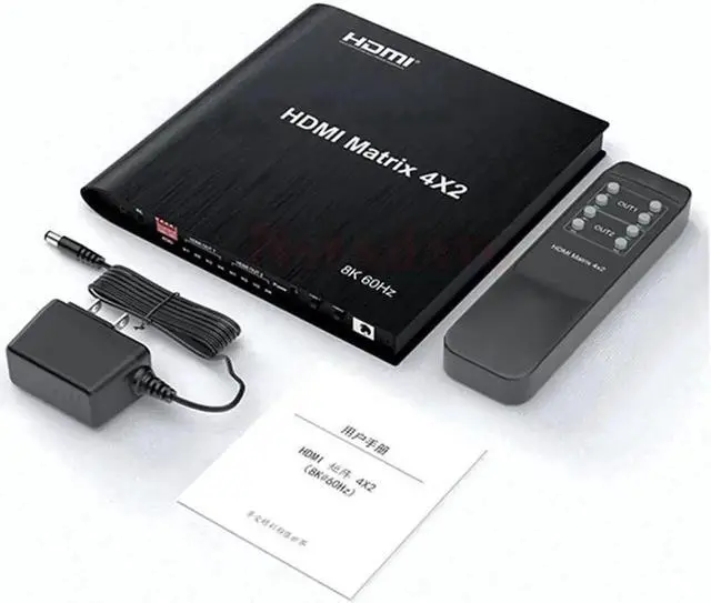 Alt view image 3 of 7 - Vszerda 4×2 HDMI 2.1 48Gbps 8K Matrix Switch with US Power Adapter & IR Remote, 4 In 2 Out 8K@60Hz 4K@120Hz HDR Scaler Splitter HDCP2.3 UHD Video Distributor