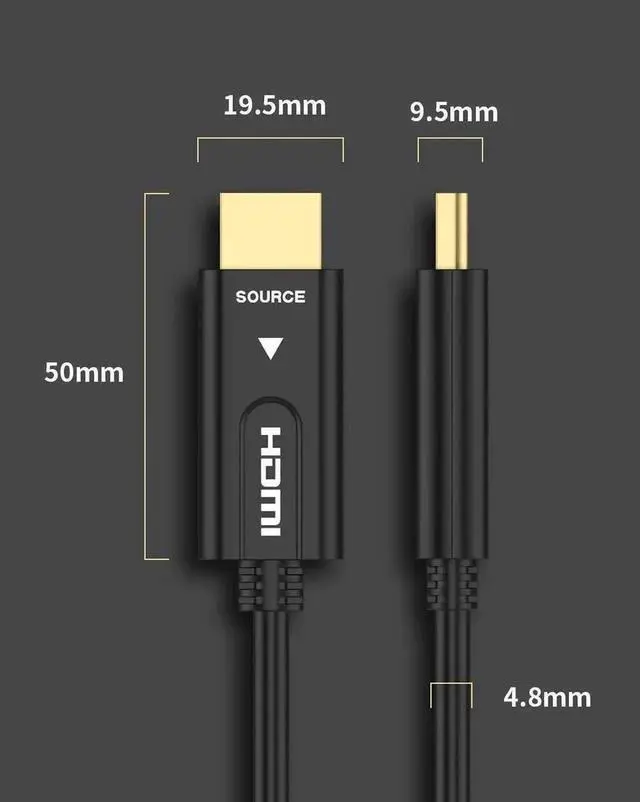Alt view image 7 of 7 - Vszerda HDMI Cable 2.0 Optical Fiber HDMI 4k 60HZ 1/2/3/5/10/15/20/25/30/50/100M Cable HDMI Support 4K 3D for HDR TV LCD Laptop PS3 Projector Computer(100M,330ft)