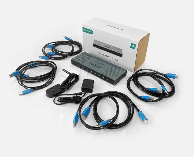 Alt view image 3 of 7 - Vszerda MT-VIKI 4x1 4K Quad HDMI KVM Multi-Viewer Switch, PIP & POP Screen Modes, One Set Keyboard Mouse Monitor Controls 4 PCs, 4K@30Hz Seamless Switch via Hotkeys & Front Buttons