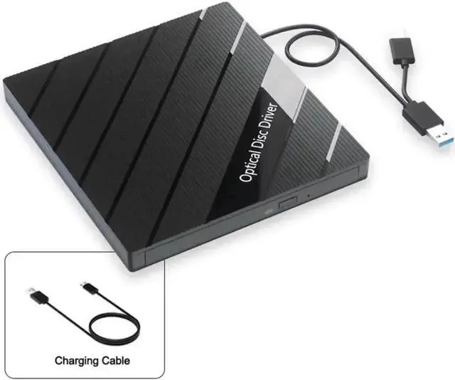 Alt view image 2 of 7 - Vszerda Portable External Blu-ray Drive, USB3.0 Blu-ray Player Writer Reader with USB Port & SD Card Slot, Supports Blu-ray/DVD/CD RW, Compatible with Windows Mac Linux Laptop Desktop