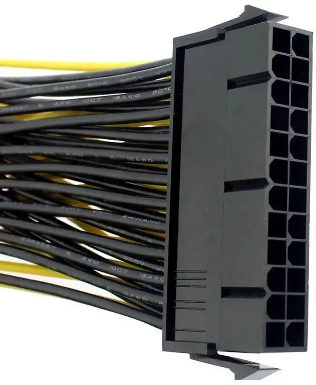 Alt view image 2 of 5 - Vszerda 10PCS 20cm 18AWG 20+4 Pin Dual PSU ATX 24Pin Splitter Cable, Mining Rig Dual Power Supply Adapter Cable
