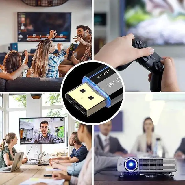 Alt view image 3 of 7 - Vszerda Fiber DisplayPort Cable 330ft,Fiber Optic Displayport 1.4 Cable Supports 8K@60Hz, 4K@144Hz, 32.4Gbps, Slim and Flexible Fiber DP to DP Cable 330 ft.