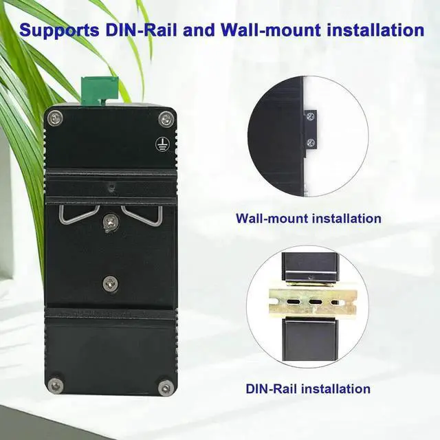 Alt view image 4 of 7 - Vszerda 10 Port Industrial Hardened Gigabit Ethernet Switch, Compact 10/100/1000BASE-T RJ45 Network Switch with Auto-MDI/MDI-X, 12-48VDC Wide Voltage Power Input, Supports Half/Full Duplex