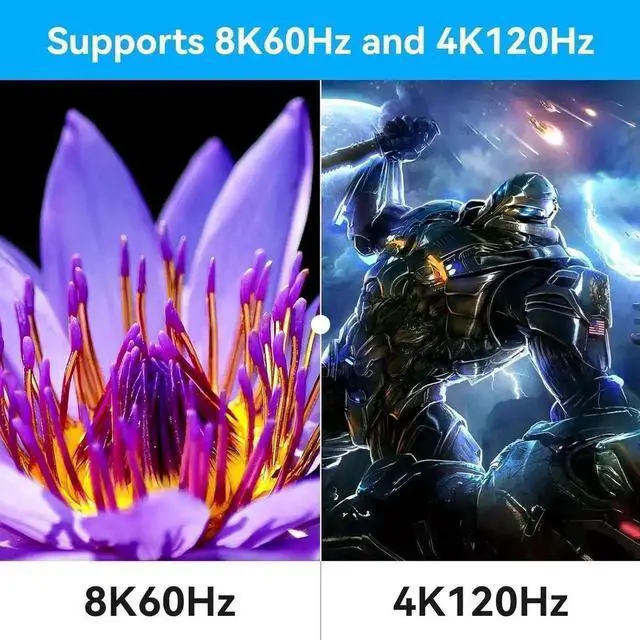 Alt view image 4 of 7 - Vszerda 2 Port Triple Monitor HDMI KVM Switch, 8K@60Hz 4K@120Hz USB3.0 KVM Switcher with Wired Controller for 2 PCs Share 3 Monitors Keyboard Mouse Peripherals