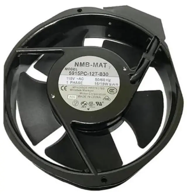 Alt view image 2 of 4 - Vszerda NMB-MAT 5915PC-12T-B30-A00 172×150×38mm Aluminum Frame Axial Fan AC115V 35/32W 50/60Hz Industrial Cabinet Cooling Fan