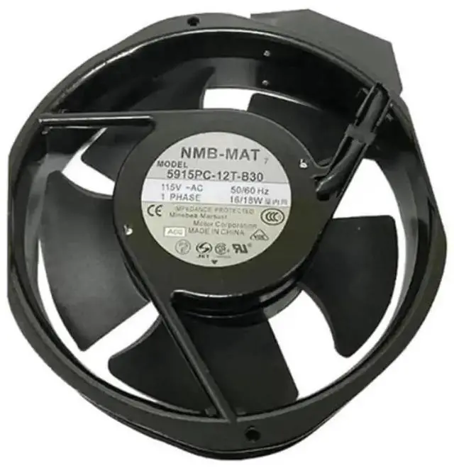 Alt view image 2 of 4 - Vszerda NMB-MAT 5915PC-12T-B30-A00 172×150×38mm Aluminum Frame Axial Fan, Model 15038PB-A1L-EP, AC 115V 32/35W Industrial Cabinet Cooling Fan