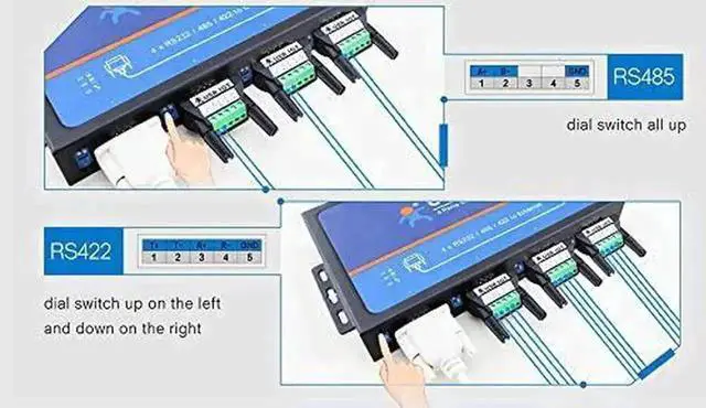 Alt view image 5 of 7 - Vszerda USR-N540 4-Port Serial to Ethernet Converter RS232 RS485 RS422 to TCP/IP RJ45 Modbus RTU Gateway Serial Device Server