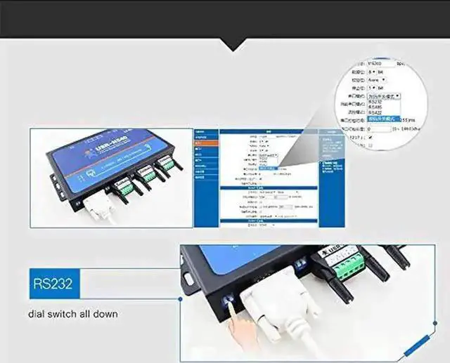 Alt view image 4 of 7 - Vszerda USR-N540 4-Port Serial to Ethernet Converter RS232 RS485 RS422 to TCP/IP RJ45 Modbus RTU Gateway Serial Device Server