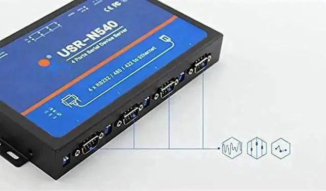Alt view image 6 of 7 - Vszerda USR-N540 4-Port Serial to Ethernet Converter RS232 RS485 RS422 to TCP/IP RJ45 Modbus RTU Gateway Serial Device Server