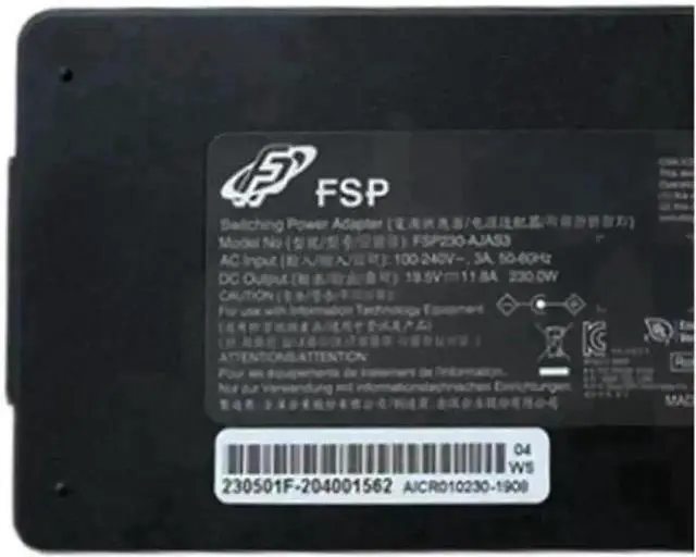 Alt view image 2 of 2 - WRIARICH FSP FSP230-AJAS3 230W Laptop AC Power Adapter, 19.5V 11.8A DC Charger with 5.5x2.5mm Barrel Connector