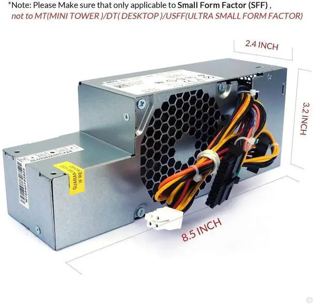 Alt view image 7 of 7 - 235W SFF Power Supply Replacement PW116 WU136 FR610 6RG54 MPF5F N6D7N RM112 67T67 R225M R224M H255T H235P-00 L235P-01 D235ES-00 F235E-00 Compatible with Dell Optiplex 760 780 960 980 Small Form Factor