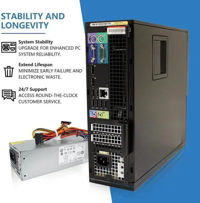 Alt view image 4 of 7 - 240W SFF Power Supply Replacement H240AS-01 H240AS-00 L240AS-00 2TXYM 3WN11 CCCVC 3RK5T AC240AS-00 D240ES-00 Compatible with Dell Optiplex 390 790 960 990 3010 7010 9010 Small Form Factor Desktop