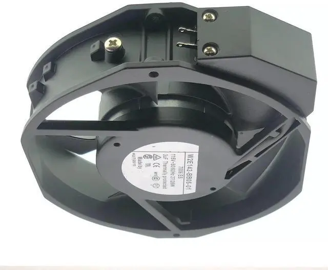 Alt view image 3 of 7 - Vszerda W2E142-BB05-01 7006ES Replacement Axial Cooling Fan, 115V 27/28W 172×150×38mm 2-Pin Metal Cabinet Fan