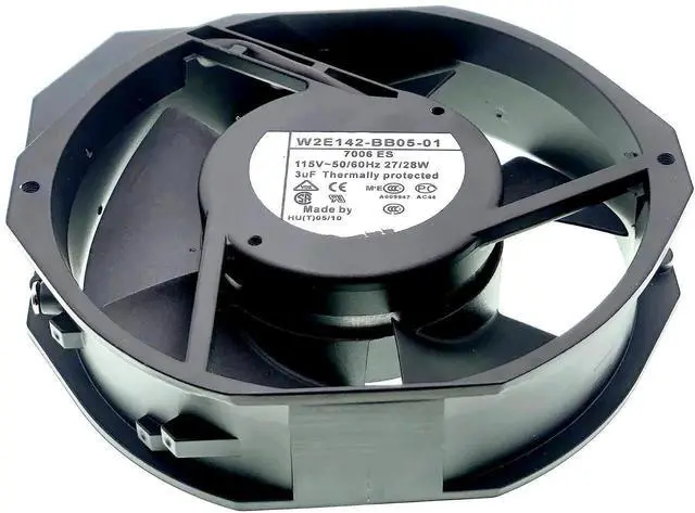 Alt view image 6 of 7 - Vszerda W2E142-BB05-01 7006ES Replacement Axial Cooling Fan, 115V 27/28W 172×150×38mm 2-Pin Metal Cabinet Fan