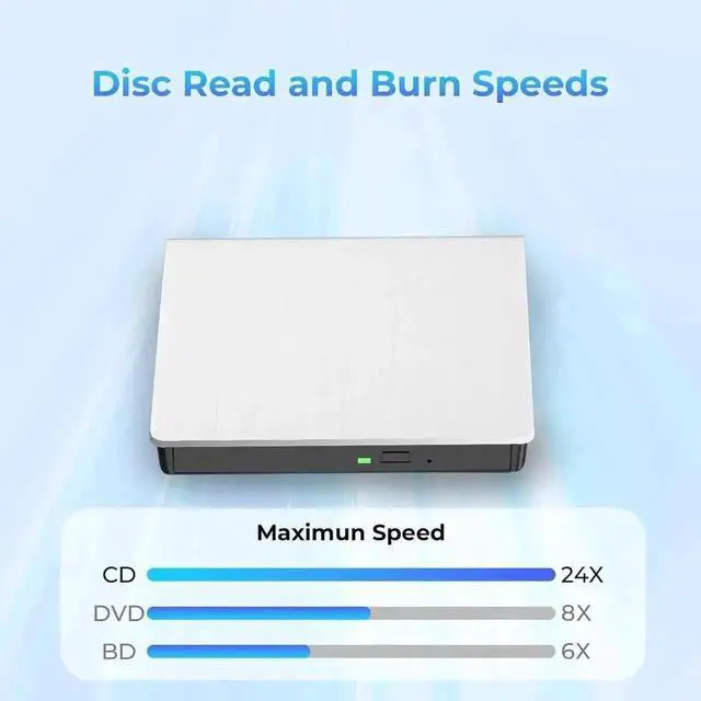 Alt view image 5 of 7 - Vszerda Portable 3D External Blu Ray Burner USB3.0 Type-C BD CD DVD RW Optical Drive, Supports 50GB Disc Read Write Compatible with Windows XP/7/8/10/11 Mac OS Laptop Desktop Mac