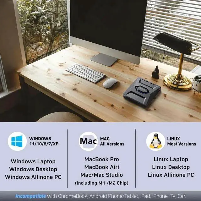 Alt view image 6 of 6 - Vszerda 5 in 1 Slim External Blu Ray Drive USB3.0 Type-C BD CD DVD RW Reader Writer with SD TF Card Reader Compatible with Windows Linux Mac OS Laptop Desktop PC