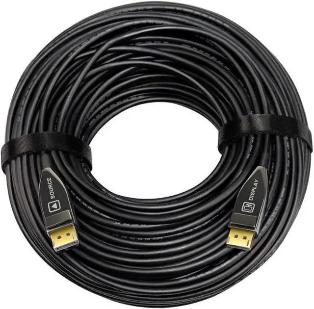 Alt view image 4 of 5 - Vszerda DP 1.4 Fiber Optic AOC Cable,DisplayPort to DisplayPort 8k@60HZ 4K@144Hz Male to Male Cable - (DP to DP Cable) Black - 82 ft/ 25m