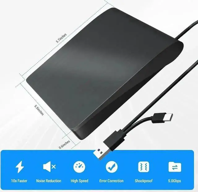 Alt view image 4 of 7 - Vszerda USB 3.0 Type-C Slim Portable External 3D Blu-ray BD CD DVD RW Burner Optical Drive Compatible with Laptop Desktop Mac Windows XP/7/8/10/11 MacOS