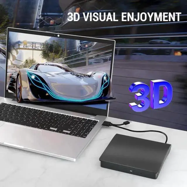 Alt view image 6 of 7 - Vszerda USB 3.0 Type-C Slim Portable External 3D Blu-ray BD CD DVD RW Burner Optical Drive Compatible with Laptop Desktop Mac Windows XP/7/8/10/11 MacOS