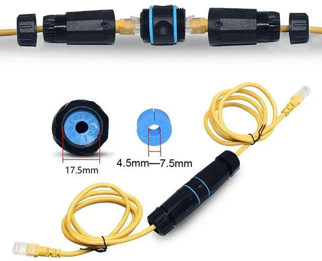 Alt view image 5 of 7 - 10 Pack IP68 Waterproof RJ45 Shielded Coupler, Pure Copper Female to Female LAN Cable Extension Connector, Outdoor Dustproof Waterproof Ethernet Coupler Compatible with Cat5 Cat5e Cat6 Cat7 Cat8 Netwo