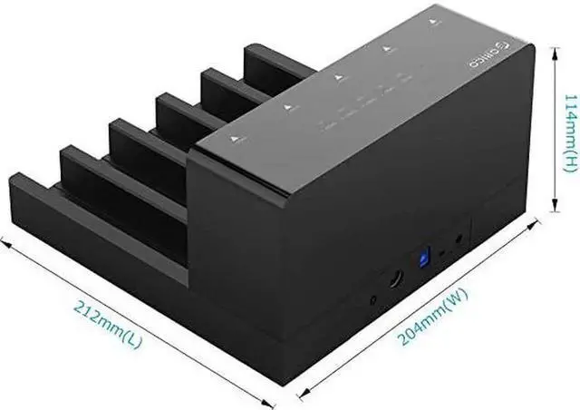 Alt view image 6 of 7 - Vszerda USB 3.0 to SATA 5-Bay Hard Drive Docking Station with Offline Clone Function, Supports 2.5/3.5 Inch HDD SSD, Up to 10TB per Drive