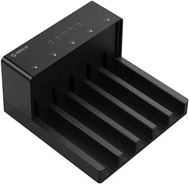 Alt view image 7 of 7 - Vszerda USB 3.0 to SATA 5-Bay Hard Drive Docking Station with Offline Clone Function, Supports 2.5/3.5 Inch HDD SSD, Up to 10TB per Drive