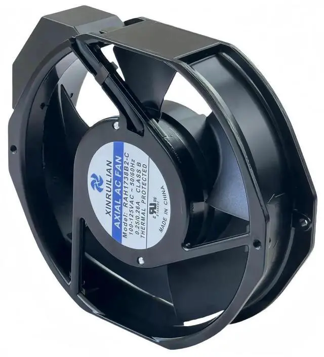 Alt view image 2 of 7 - Vszerda XINRUILIAN RAH1738B2-C 172×150×38mm Cabinet Cooling Fan, 100-125V AC 2-Pin Industrial Fan