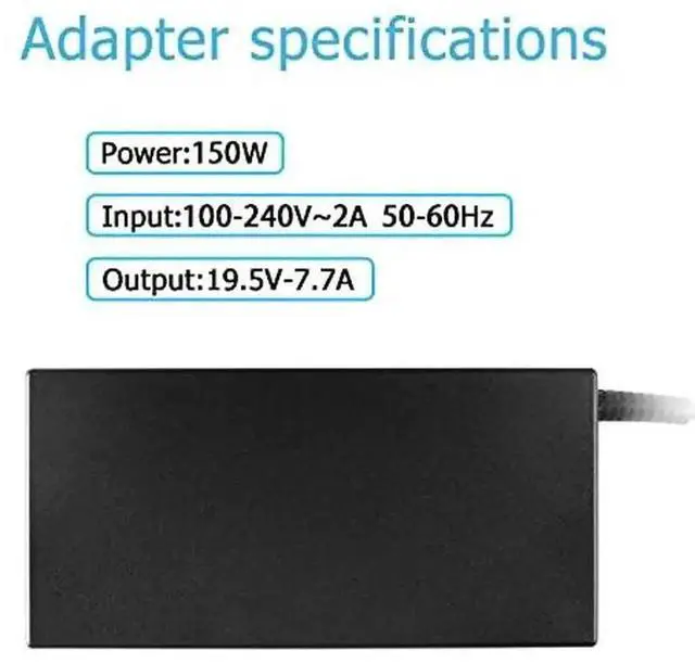 Alt view image 2 of 5 - Vszerda 150W 19.5V 7.7A AC Charger Replacement PN L68323-001 901981-003 L89697-001 for HP ProOne 440 G9 All-in-One, Pavilion AIO, ProDesk 600 G1-G5, EliteBook 8460W 8560W