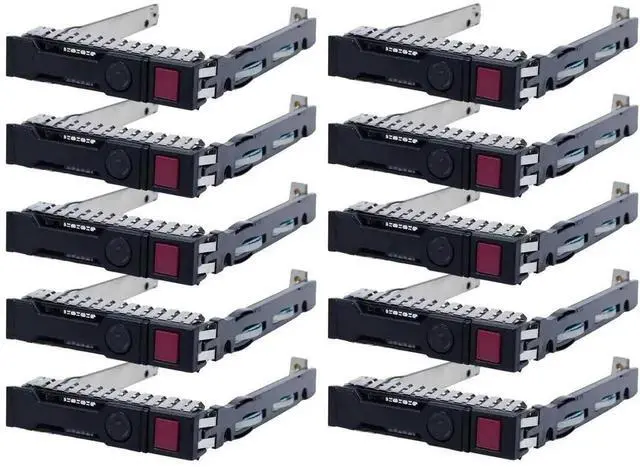 Main image of Vszerda 10-Pack 2.5" SFF Hard Drive Tray Caddy 651687-001 / 651699-001, Hot-Swap HDD Bracket Compatible with HPE ProLiant Gen8 Gen9 Servers