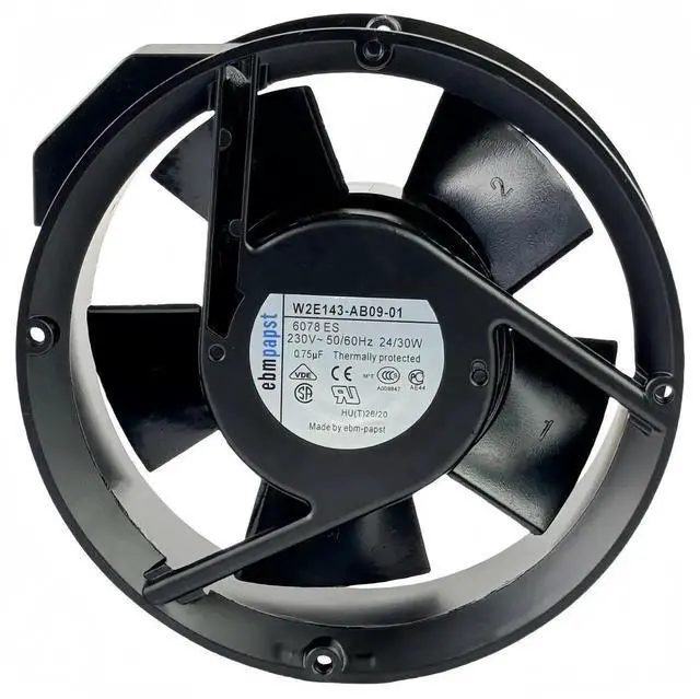 Main image of Vszerda EBM PAPST W2E143-AB09-01 High Temp Axial Fan, 172×172×51mm 230V 24/30W Cabinet Cooling Fan