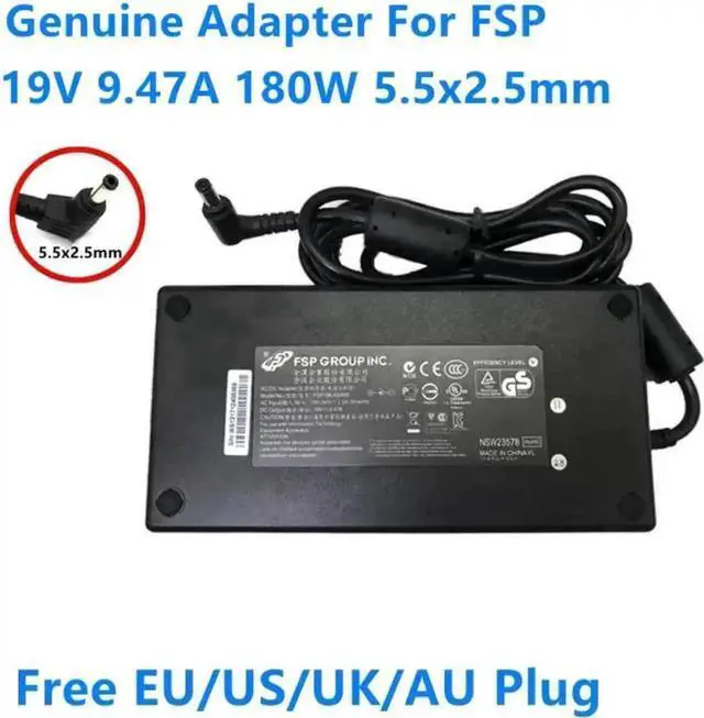 Main image of Vszerda 19V 9.47A 180W AC DC Power Adapter 5.5x2.5mm DC Plug Replacement for FSP FSP180-ABAN2 FSP180-ABAN1 180W Laptop Charger