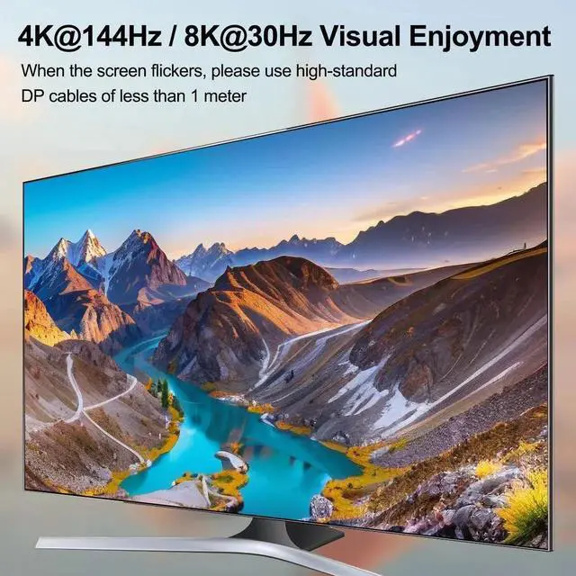 Alt view image 2 of 7 - Vszerda 3-Port Dual Monitor DP USB 3.0 KVM Switch 4K@144Hz, 4 USB3.0 Ports, Wired Remote & Power Adapter Included for 3 PCs Sharing 2 Monitors
