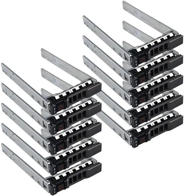 Main image of 10 Pack 2.5 Inch SFF SAS SATA NVMe SSD Hard Drive Tray Caddy PN G176J 0G176J Hot Swap Carrier Compatible with Dell PowerEdge 12G 13G 14G T440 T640 R630 R730 R730XD T430 T630 R830 R930 R720 R820 R920 S
