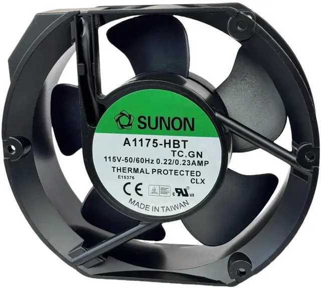 Alt view image 3 of 7 - Vszerda SUNON A1175-HBT TC.GN 172×150×51mm AC Axial Cooling Fan 115VAC 0.22/0.23A 50/60Hz 2-Pin Industrial Cabinet Fan