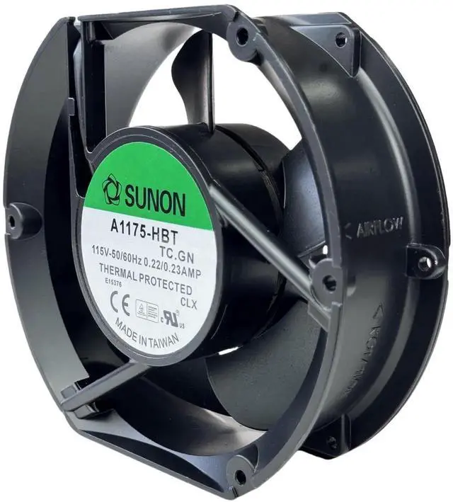 Alt view image 6 of 7 - Vszerda SUNON A1175-HBT TC.GN 172×150×51mm AC Axial Cooling Fan 115VAC 0.22/0.23A 50/60Hz 2-Pin Industrial Cabinet Fan