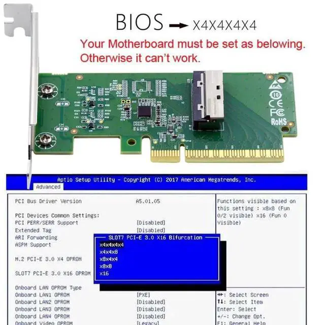 Alt view image 5 of 7 - Vszerda PCIe 5.0 x8 to MCIO 8i (SFF-TA-1016) Adapter, 74Pin Mini Cool Edge IO Female PCI Expansion Card for Server/Storage/NAS