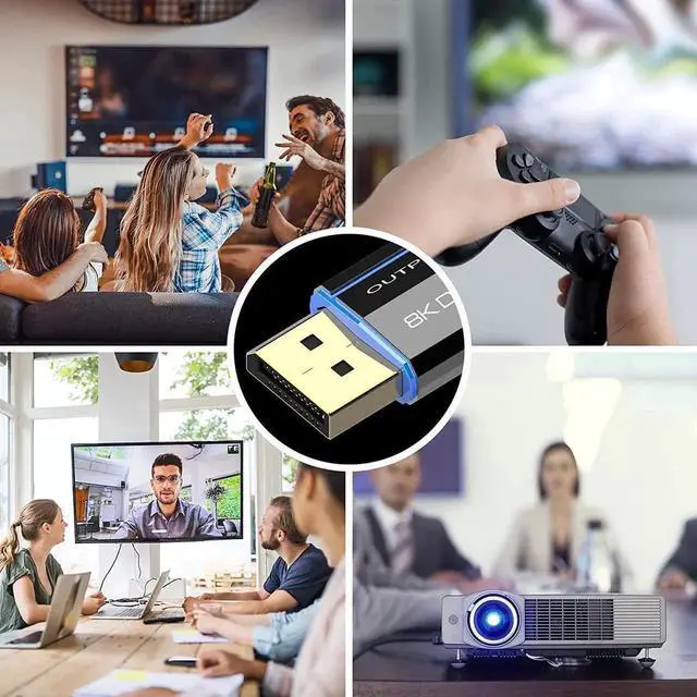Alt view image 2 of 7 - Vszerda 8K Fiber DisplayPort Cable 164Feet,Fiber Optic Displayport 1.4 Cable Supports 8K@60Hz, 4K@144Hz, High Speed 32.4Gbps,Slim and in-Wall Safe Fiber DP to DP Cable 164 ft.