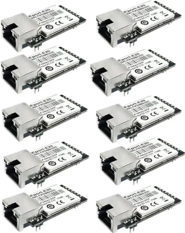 Main image of Vszerda Eport-E20 FreeRTOS Embedded TTL Serial to Ethernet TCP/IP Server Module 3.3V Support DHCP Telnet for MCU, 10PCS Pack