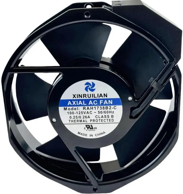 Main image of Vszerda XINRUILIAN RAH1738B2-C AC Axial Cooling Fan 100-125VAC 0.25/0.26A 50/60Hz 172×150×38mm Industrial Cabinet Fan with 2-Pin BTH Connector